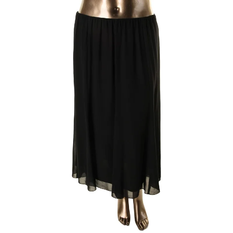 Alex Evenings Womens Plus Chiffon Pleated A-Line Skirt