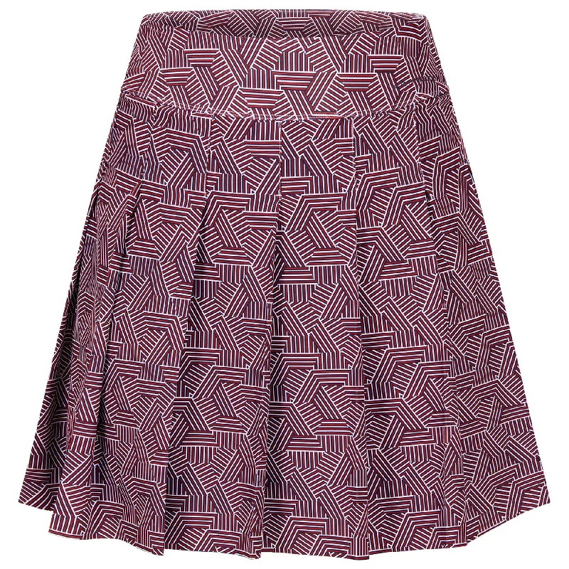 Womens Mira Pleated Regular Fit Skort Hexagon Red - SS24