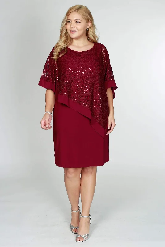 R&M Richards 2292P Short Metallic Lace Petite Dress Sale